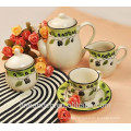 Haonai High qulaity colorful Ceramic teapot Coffee cup Sets